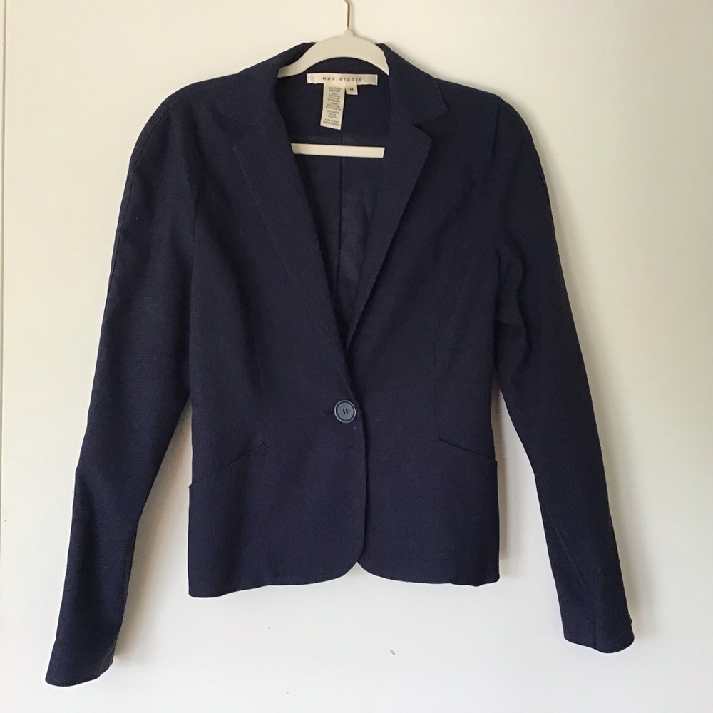 Max Studio one button, fully lined blazer with fr… - image 1